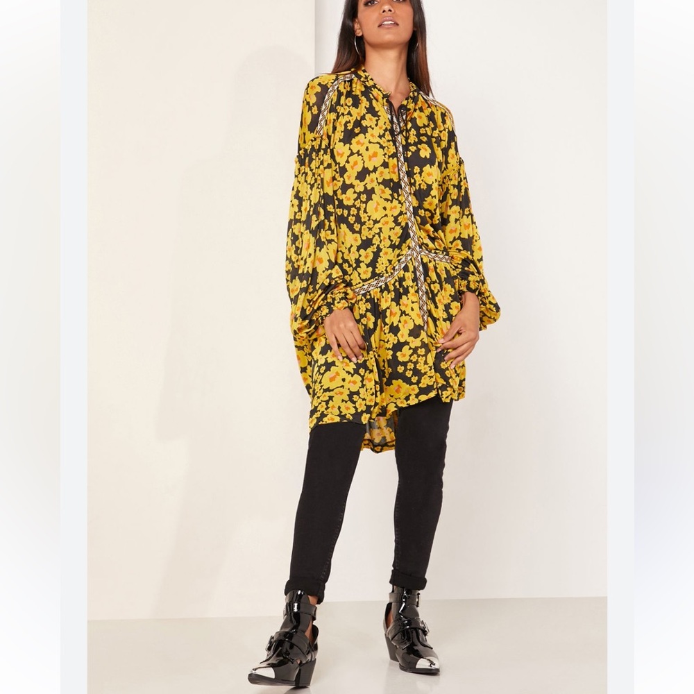 Free People love letter floral oversized top/tunic - Picture 1 of 9